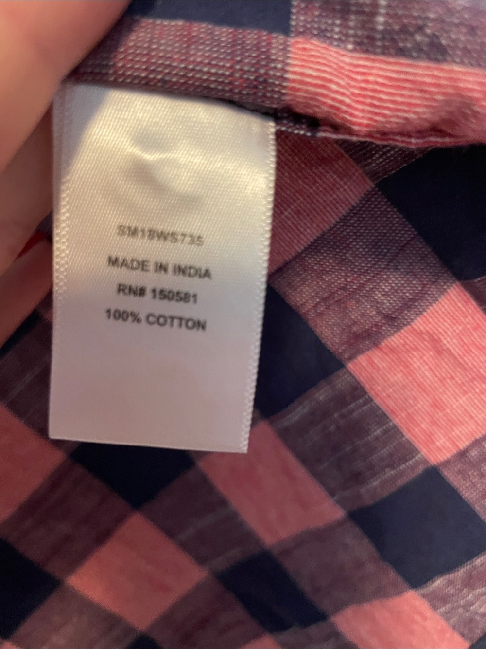 NWOT! Flag & anthem Men's Short-Sleeve Pink and Navy Plaid Shirt Size Small - Picture 3 of 5